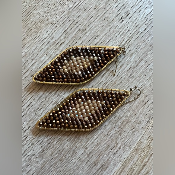 Francesca’s Collections Beaded Drop Earrings | Color: Brown, Gold | Size: OS - Picture 5 of 5